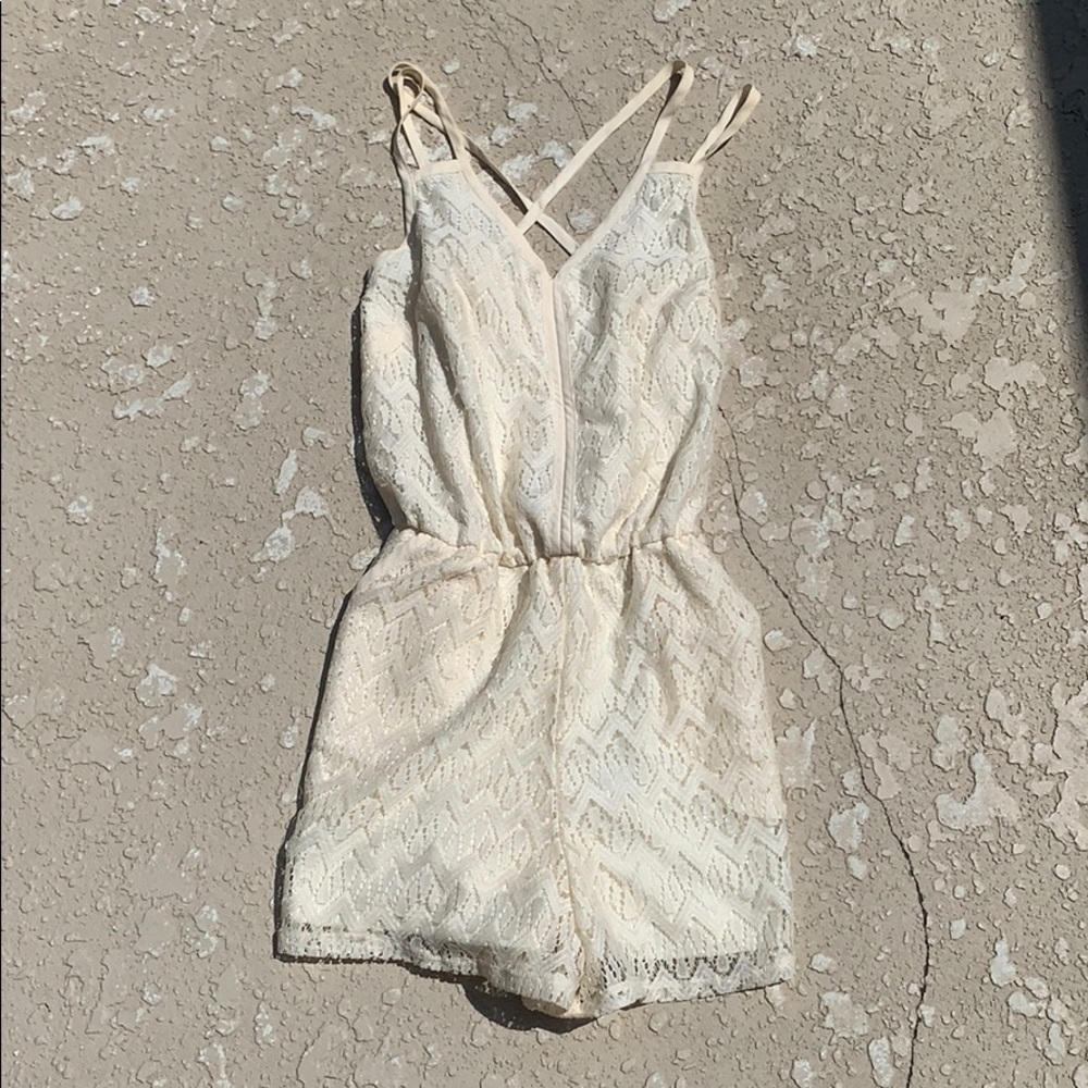 Cream Lace Romper